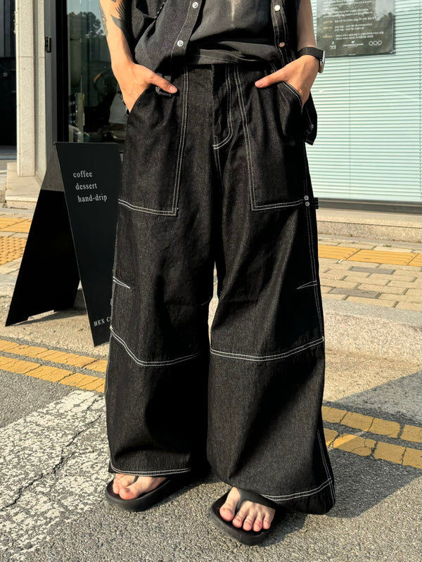 Stitch Dig Snap Wide Pants 2C