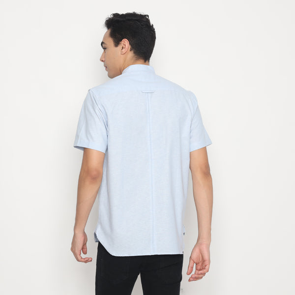 MON AKITA - Tora Men Short Sleeve Shirt Blue