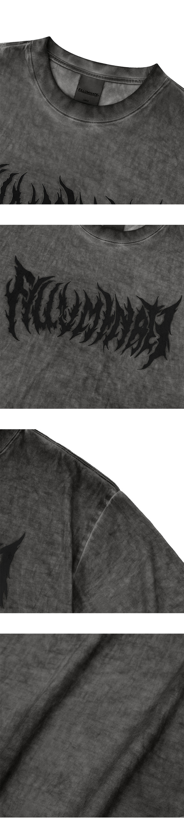 Goth Logo Pigment T-Shirt-Charcoal