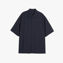 Stranger Relax Fit Rayon Short Sleeve Shirt (Navy)