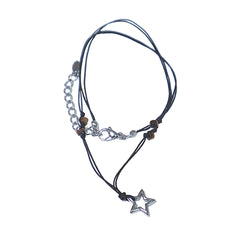 All surgical steel star gemstone string necklace