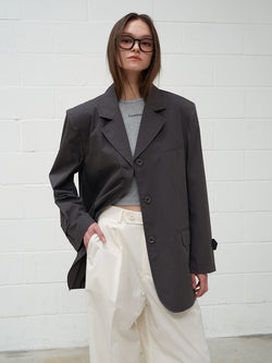 Oversized Cotton Jacket Charcoal