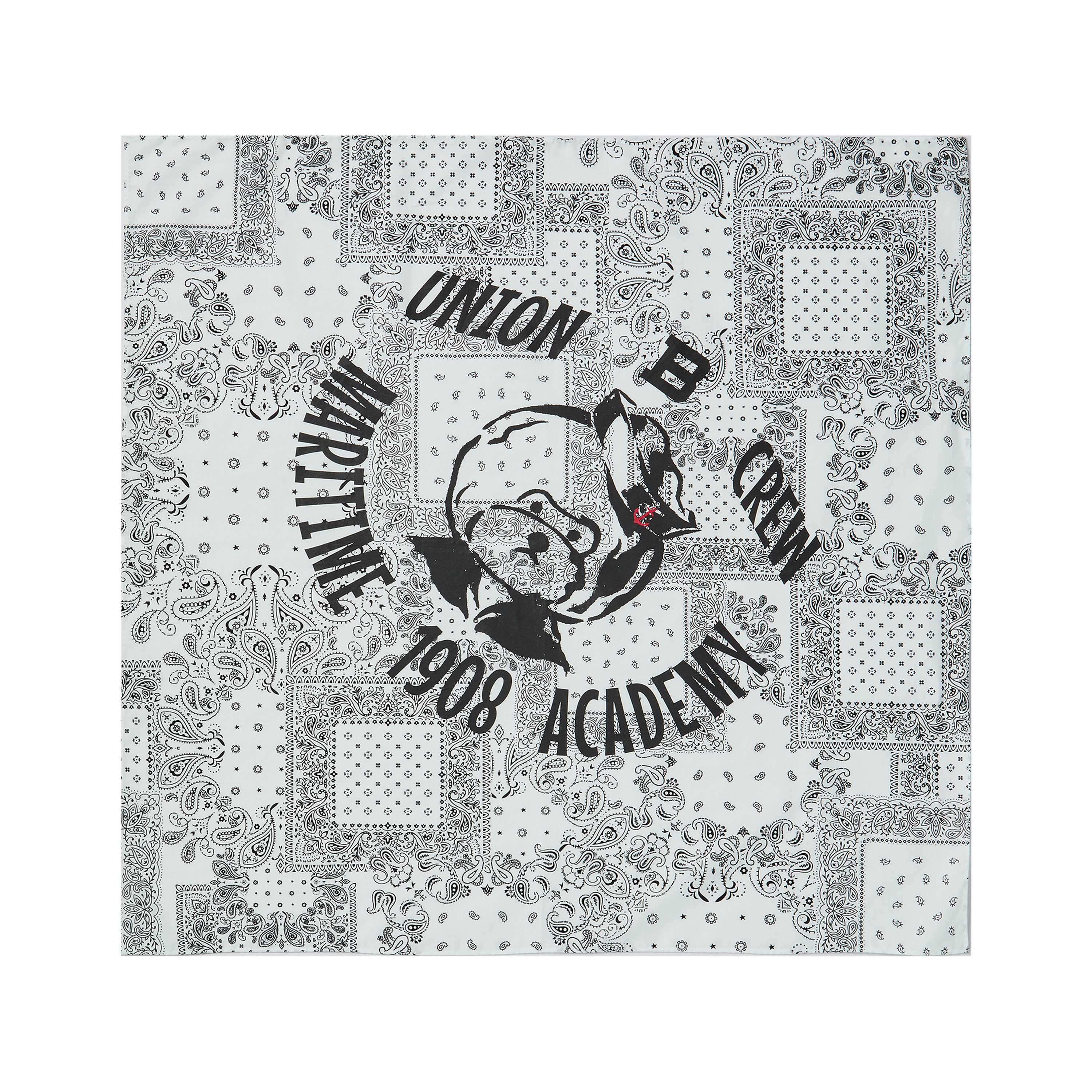 CLASSIC MARINE DOG LOGO PRINT BANDANA WHITE