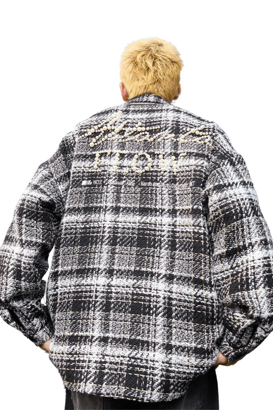 パールエンブロイダードツイードシャツジャケット