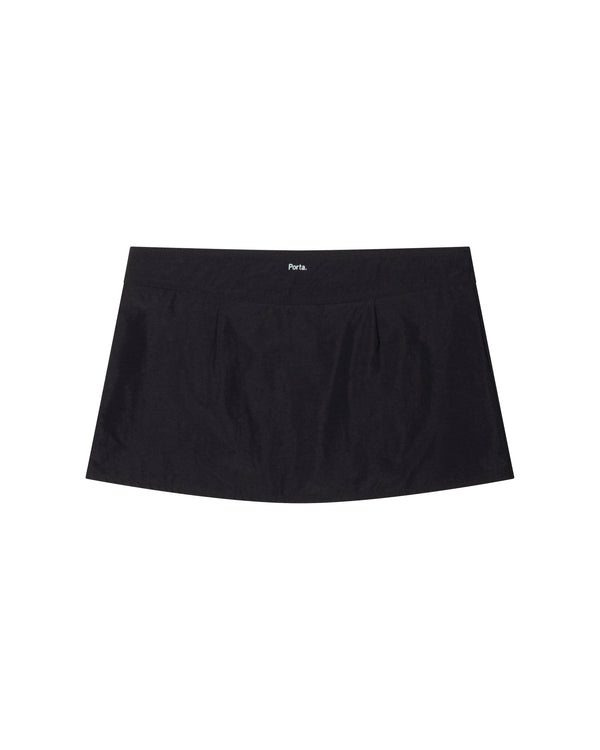 TWO TONE VELCRO WRAP SKIRT, BLACK