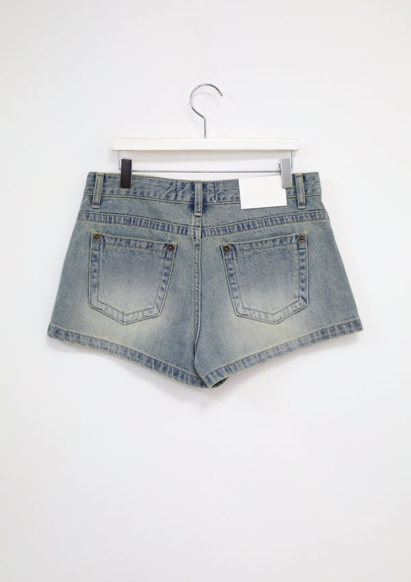 Basic Washed Short Denim Shorts