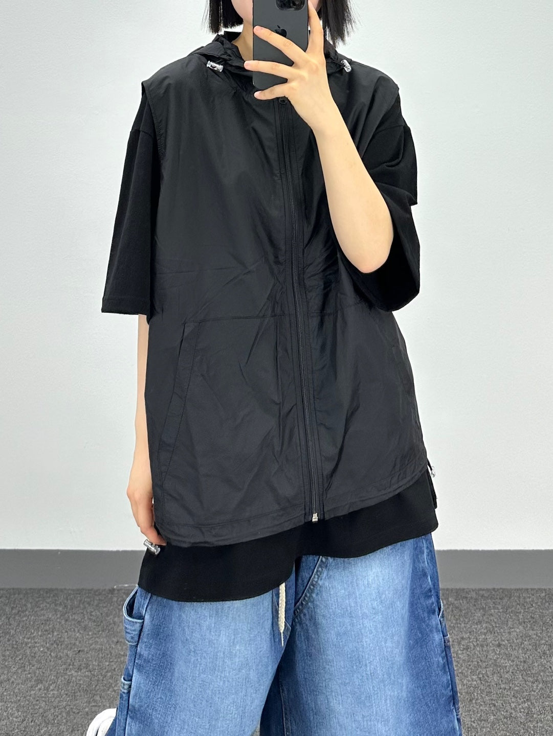 square hood vest