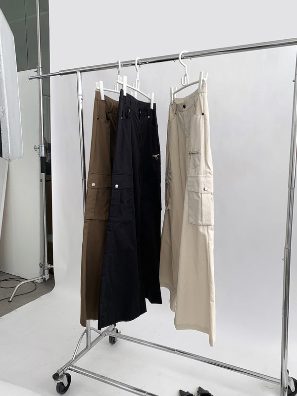 free-wide cargo casual pants