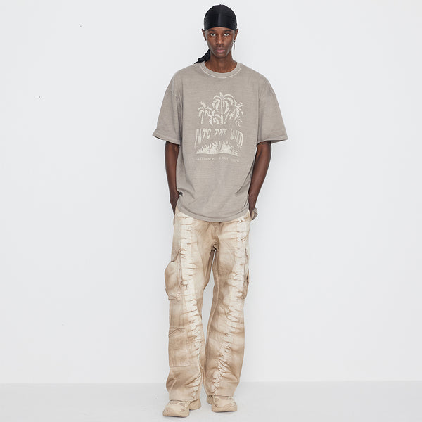 Dyeing Cargo Banding Pants Beige