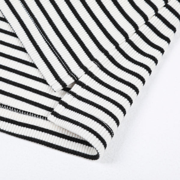 Stripe pique rib t-shirt (BLACK)