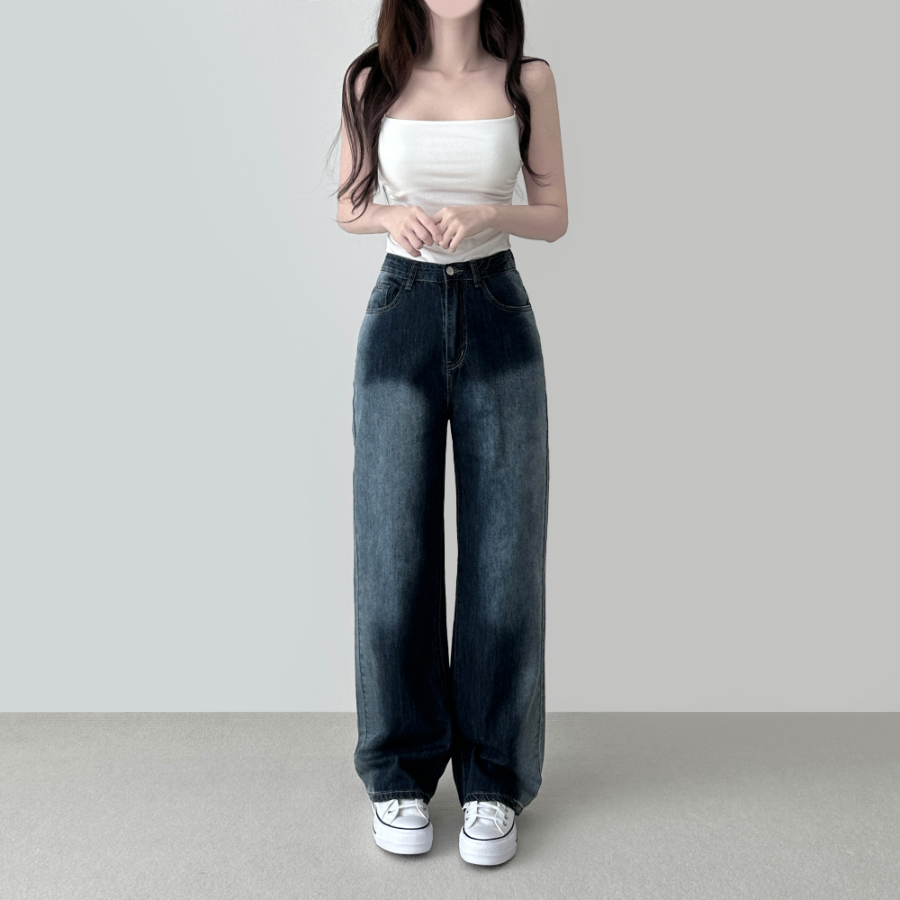 Summer brush wide denim pants