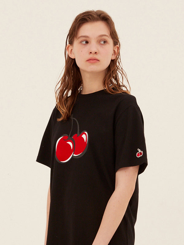 BIG CHERRY T-SHIRT [BLACK]