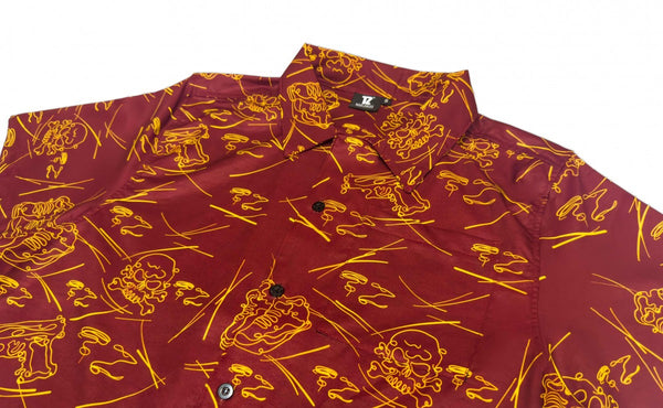 TZ DANGEROUS SHORT SLEEVE SHIRT - RED BROWN