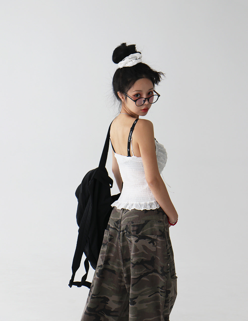 [UNISEX] Damage Camo Military Wide Pants