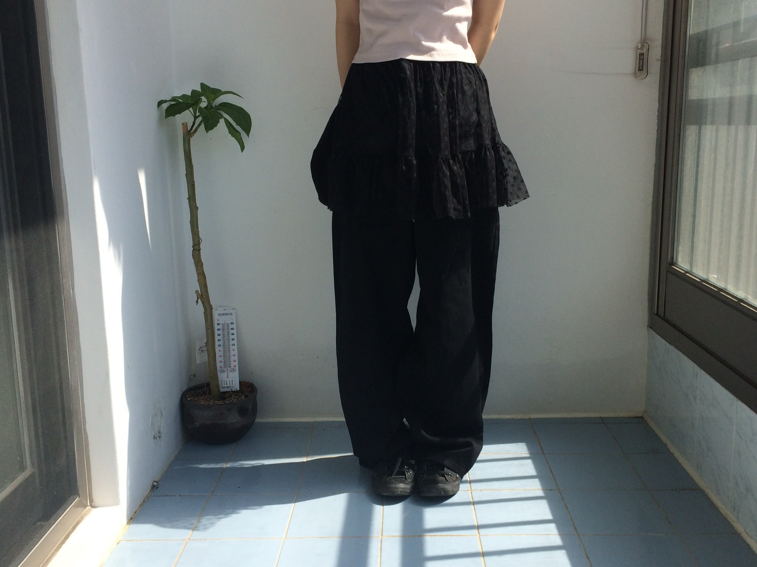 シフォンドットスカート