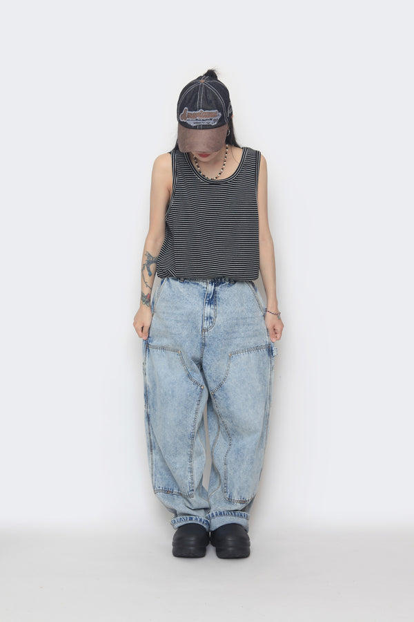 Knitwear oversized sleeveless T-shirt