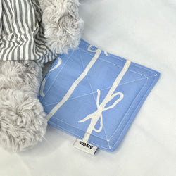 Argent ribbon tea coaster - sky blue