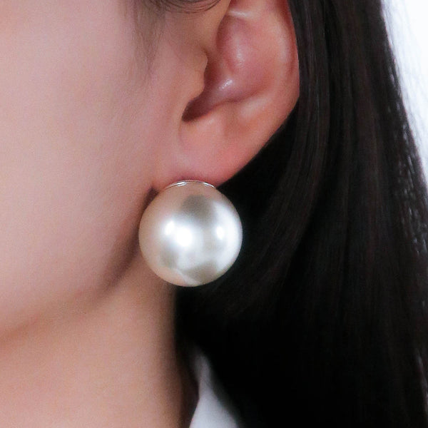 [MADE] (E240104) 25mmフェイクパールピアス