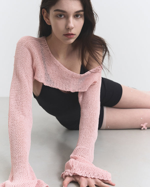 NET KNIT BOLERO, PINK