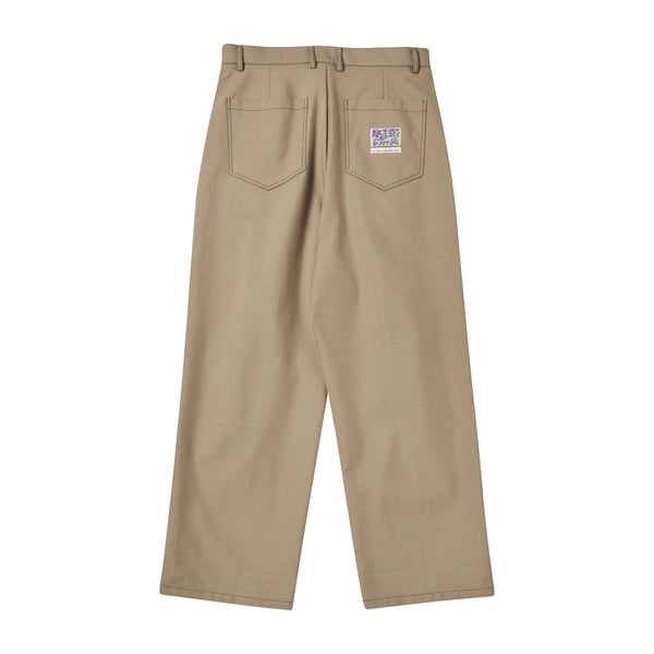 [COLLECTION LINE] ARCHIVE DOUBLE-FACE FABRIC STITCH DETAIL COTTON PANTS BEIGE