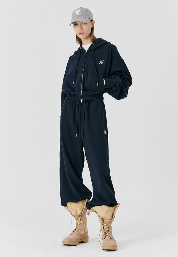 Signature relax wide pants - NAVY