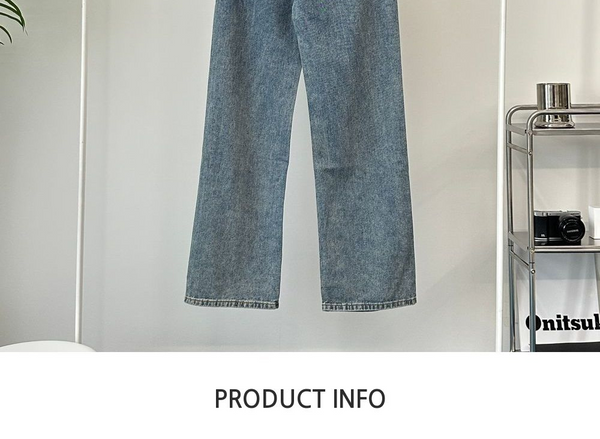 Semi wide washed denim pants