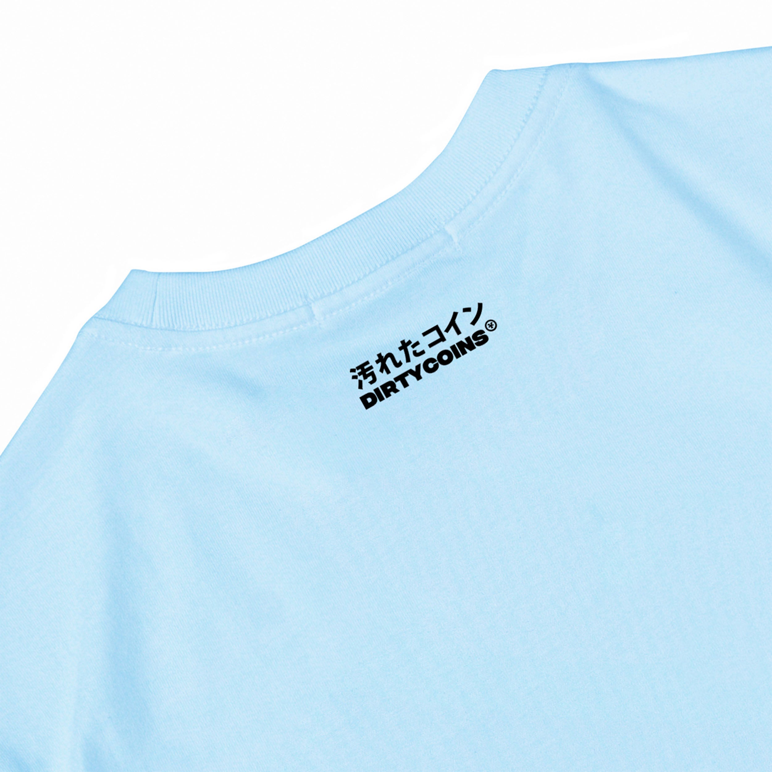 DirtyCoins Wavy Logo T-Shirt - Baby Blue