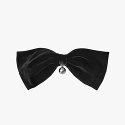 OVER LINE VELVET RIBBON PIN (BLACK)