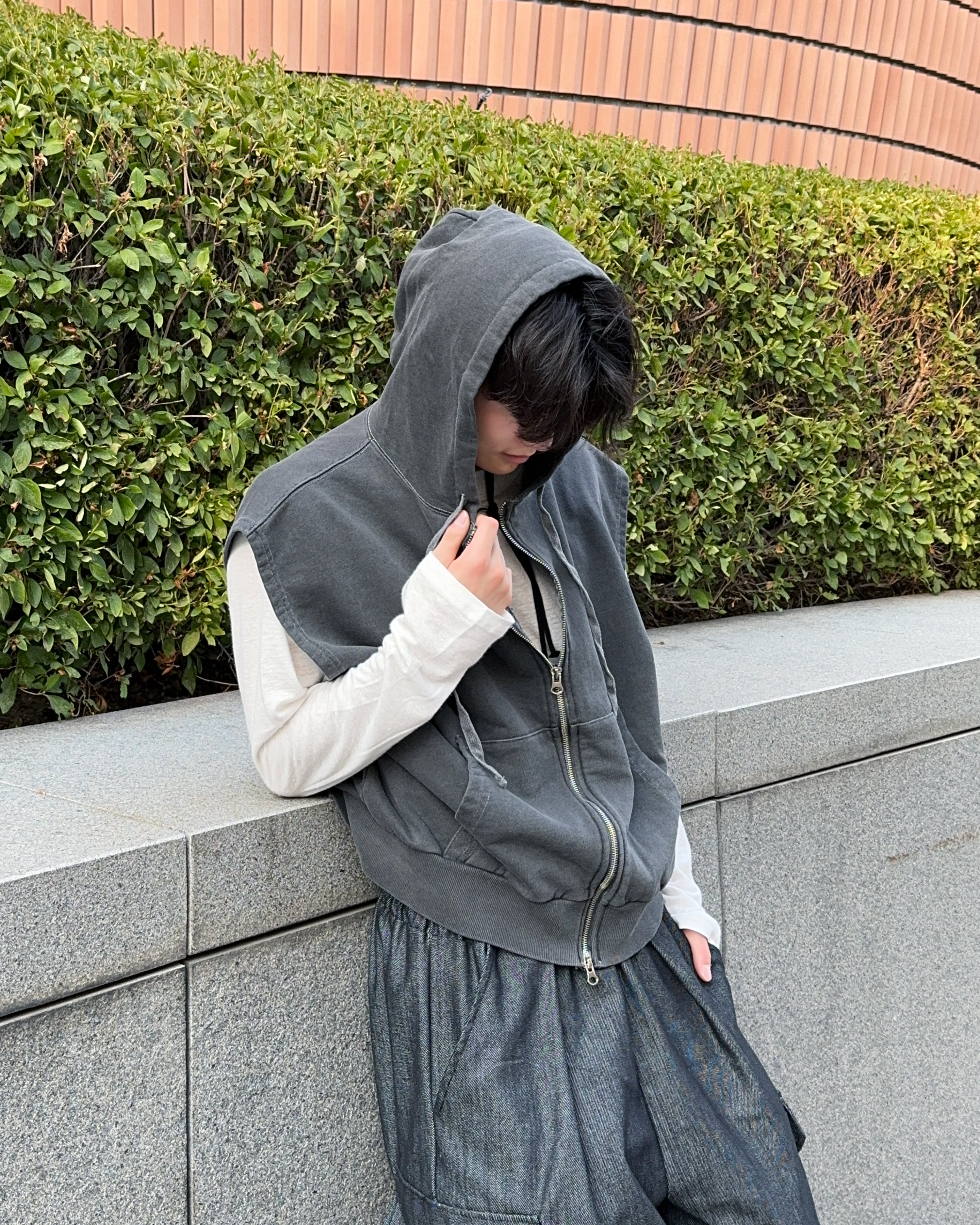 Cos Pigment Hooded Vest