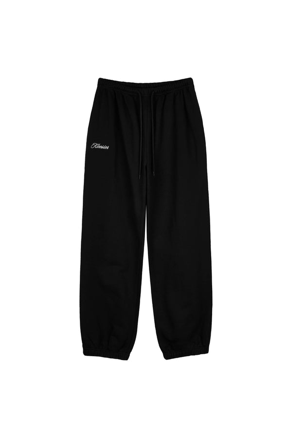 Basic logo string jogger pants, Black