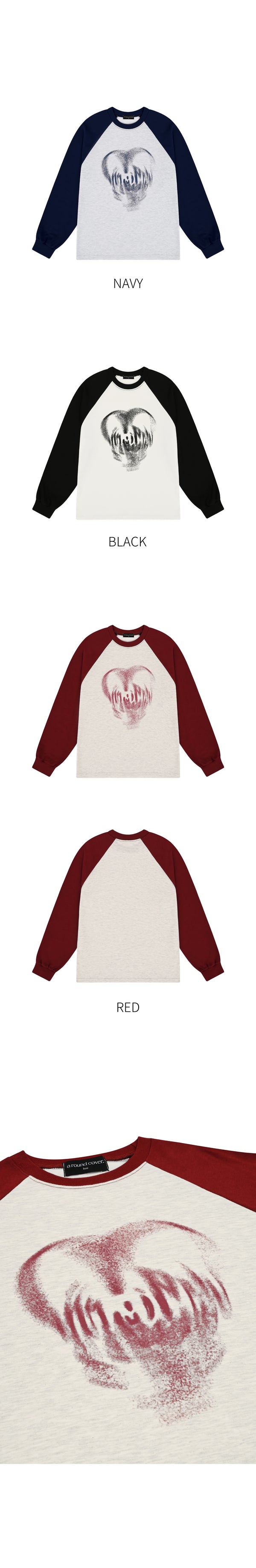 Heart Spray Raglan Long Sleeve 3color