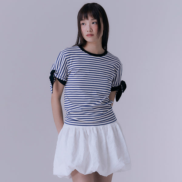 Stripe knot t-shirt (COBALT BLUE)