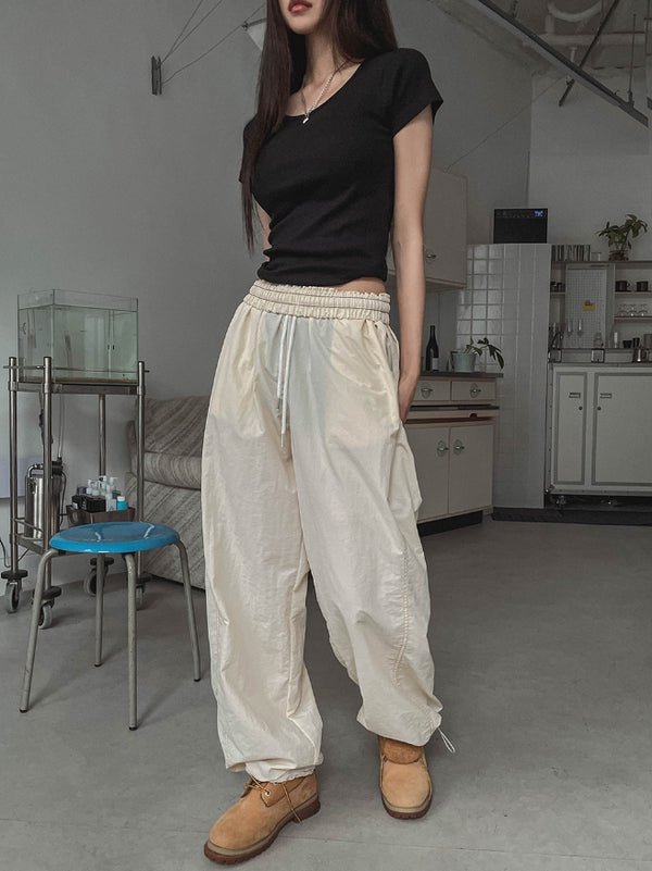 Blend stitch balloon banding pants