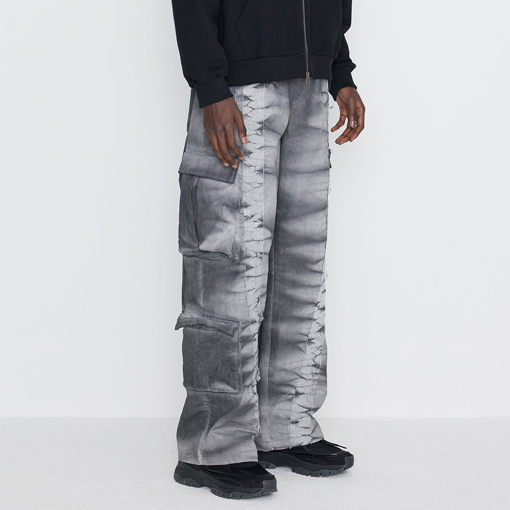 Dyeing Cargo Banding Pants Charcoal