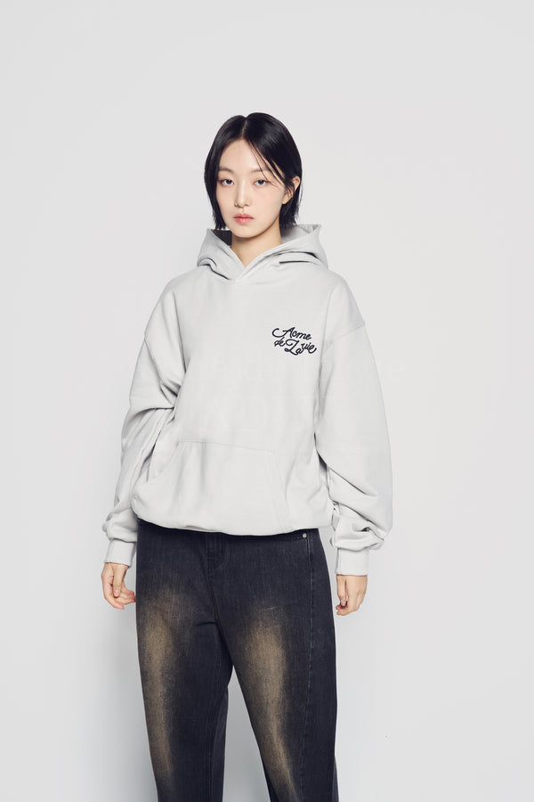 24FW WORLD TOUR SCRIPT LOGO HOODIE GREY