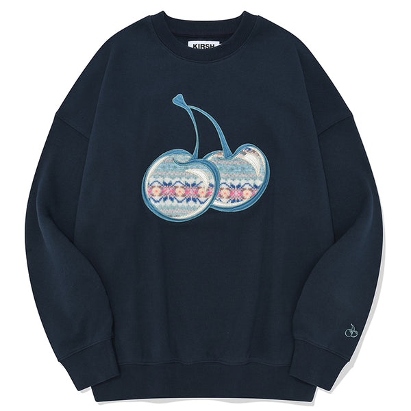 BIG CHERRY APPLIQUE SWEATSHIRT [DARK NAVY]