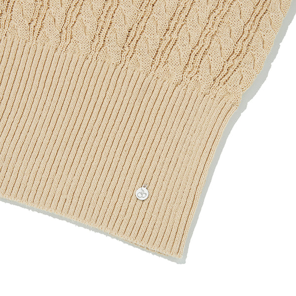 CABLE PATTERN KNIT SLEEVELESS [BEIGE]