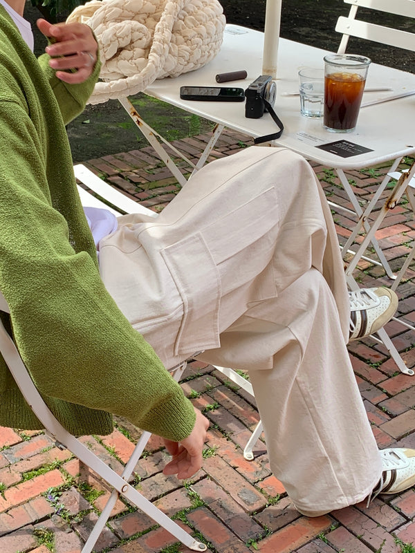 Line cargo cotton pants