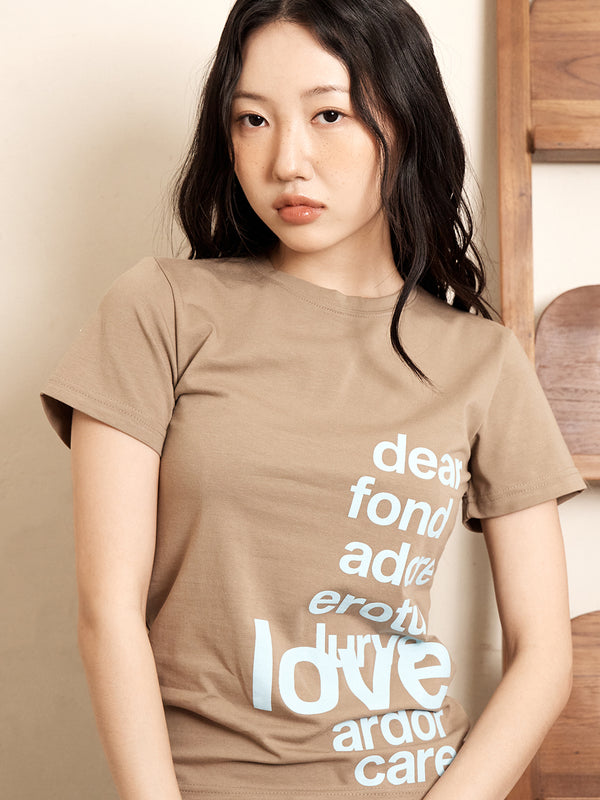 Lettering T-Shirts, Brown