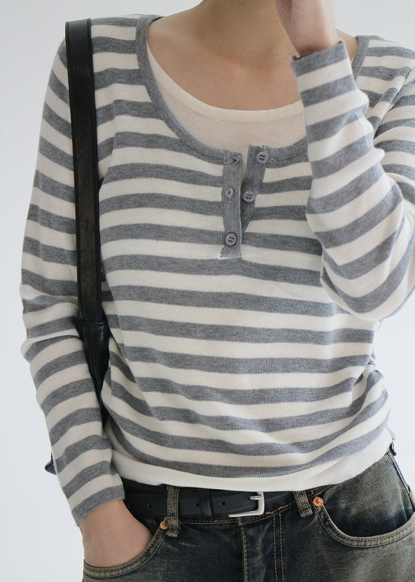 striped layered knit