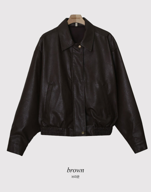 FR Spring Button Leather Jacket (3color)