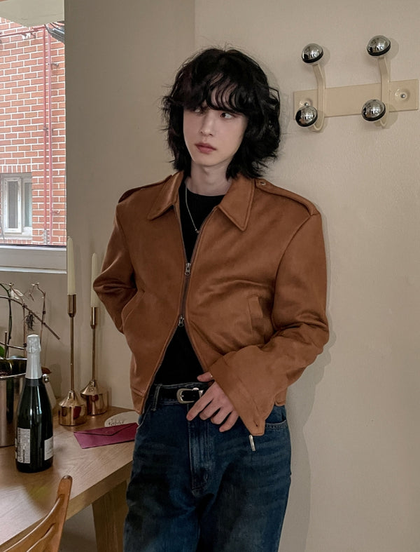 Clun Epaulette Suede Jacket