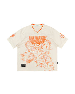 DC | DBZ Goku Football Jersey - Cream/Orange