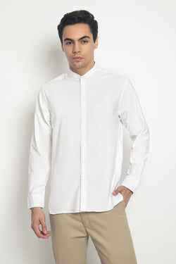 MON AKITA - Tori Men Long Sleeve Shirt White