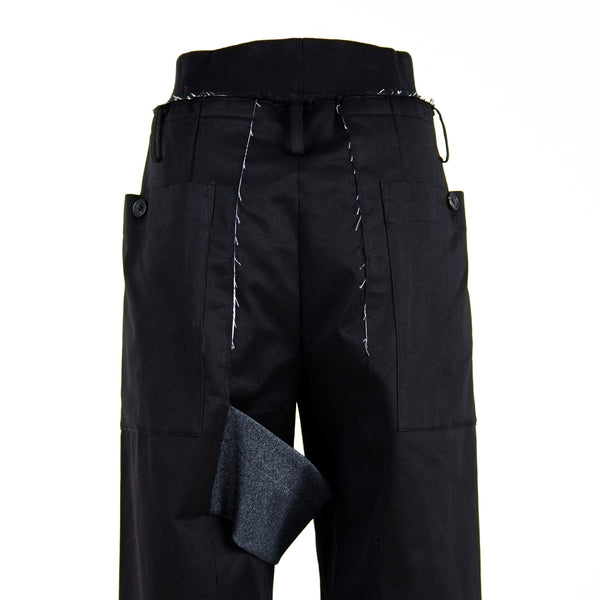 Raw Edge Elastic Pants