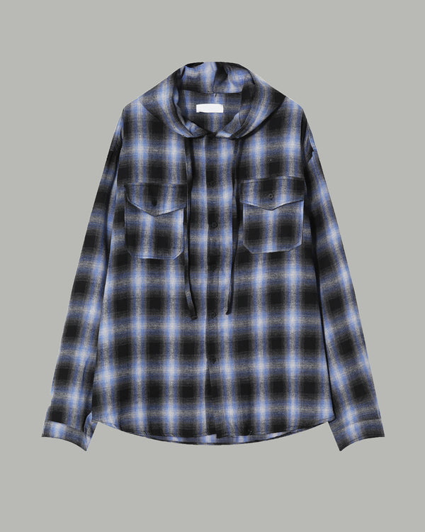 Detention Check Hooded Shirt (Blue)