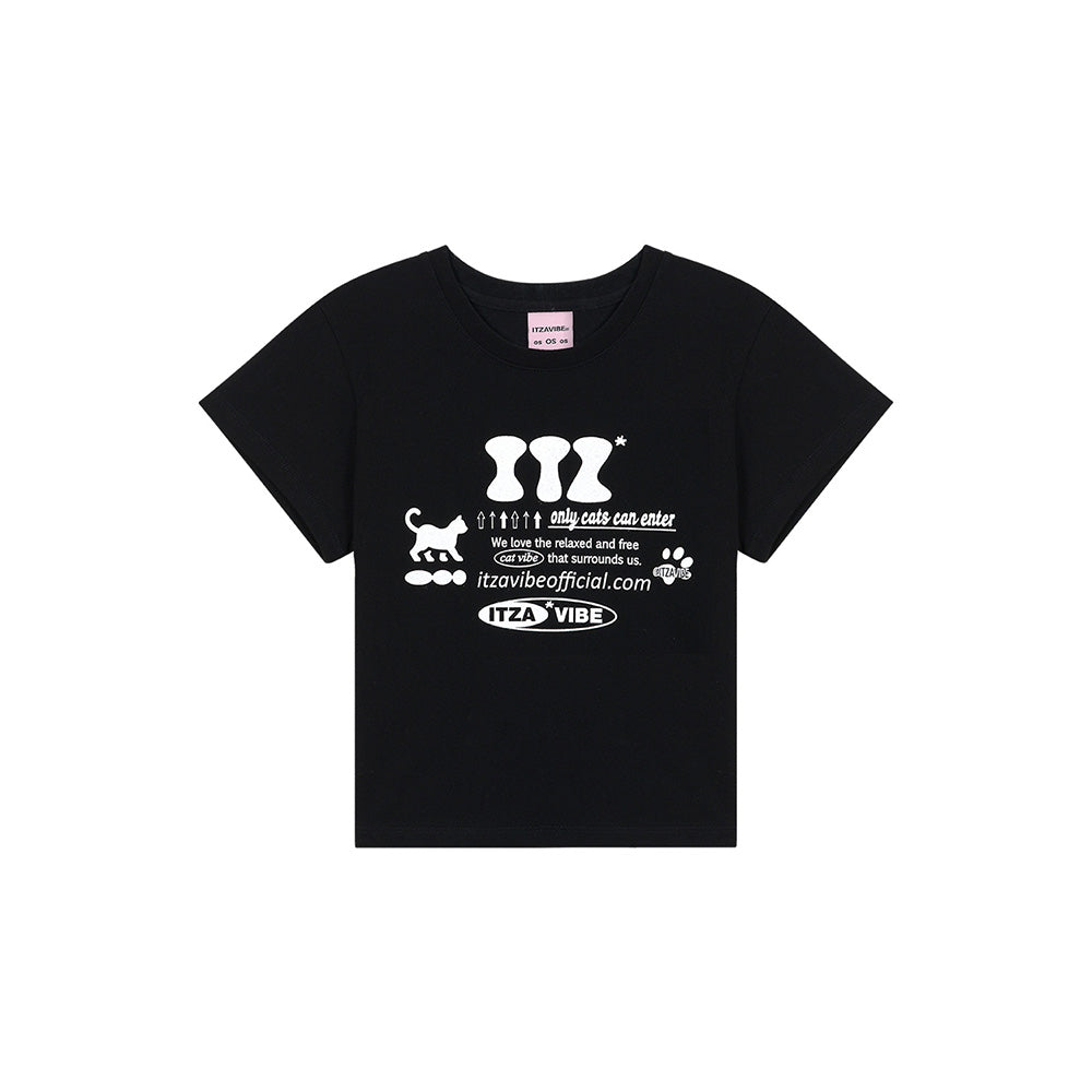 ITZ OFFICIAL LOGO CROP T SHIRT - BLACK