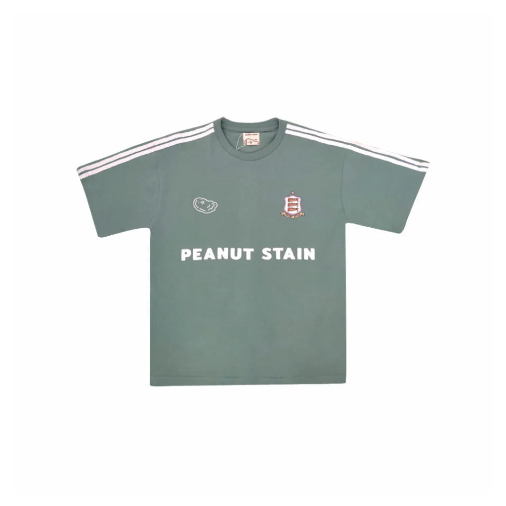PEANUT STAIN - 4 ストライプ アーム グリーン オーバーサイズ Tシャツ