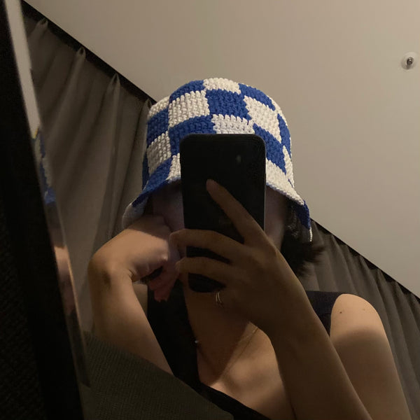 [MADE] Étang Checkerboard Hat﻿ | Blue