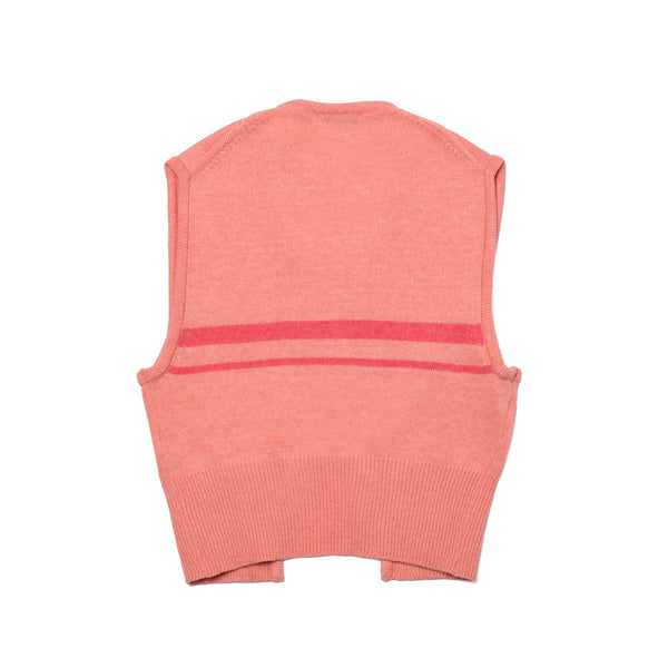 [LINE] Cut Out Line Knit Vest (3colors) (Pink)